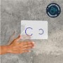 Grade A1 - Concealled Cistern Wall Hung Toilet Frame with White Glass Dual Sensor Flush Plate - Purficare
