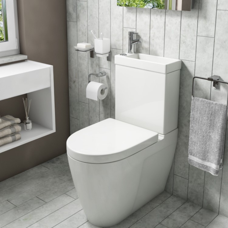 Grade A1 - Close Coupled Toilet with Sink on Top - Legend