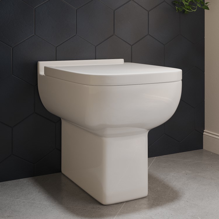ONLY OPENED - Back to Wall Short Projection Rimless Toilet with Soft Close Seat - Seren