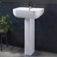 Grade A1 - Modern Pedestal Basin 550mm - Seren