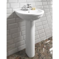 Grade A1 - Modern Pedestal Basin 550mm - Addison
