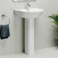 Grade A1 - Modern Pedestal Basin 550mm - Addison