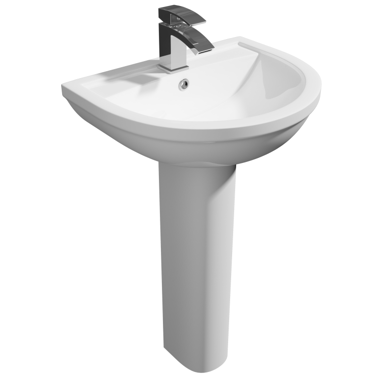 Grade A1 - Modern Pedestal Basin 550mm - Addison