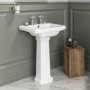 Grade A1 - Park Royal Traditional Two Tap Hole Basin and Full Pedestal