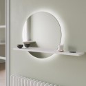 BUN/BeBa_27008/87448 Round LED Bathroom Mirror with White Shelf - 50cm - Ersa