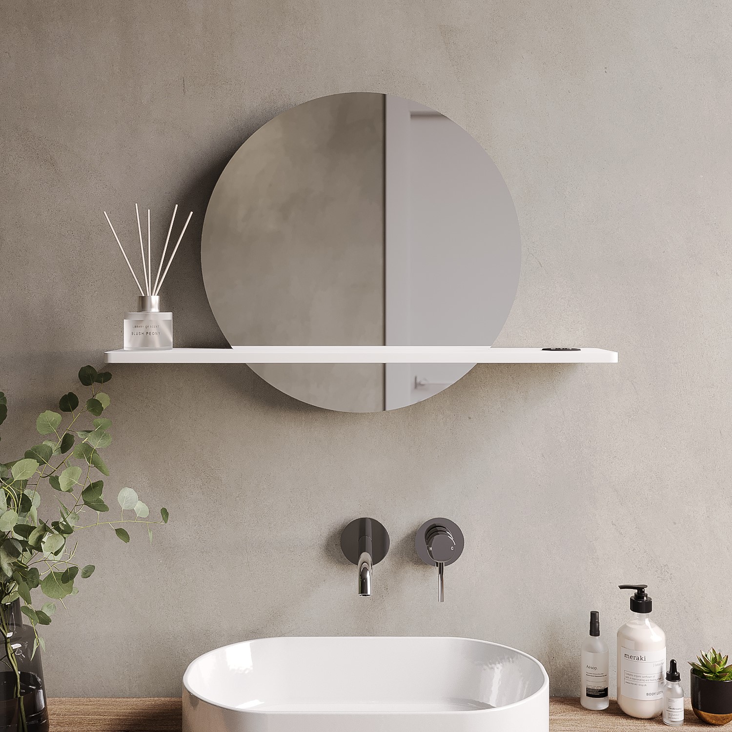 Circle bathroom mirrors hotsell