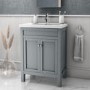 GRADE A1 - 600mm Grey Freestanding Vanity Unit with Sink - Avebury