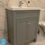 GRADE A1 - 600mm Grey Freestanding Vanity Unit with Sink - Avebury
