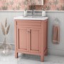 Grade A1 - 600mm Pink Freestanding Vanity Unit with Basin - Avebury