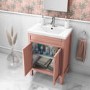 Grade A1 - 600mm Pink Freestanding Vanity Unit with Basin - Avebury