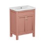Grade A1 - 600mm Pink Freestanding Vanity Unit with Basin - Avebury