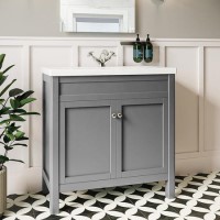 ONLY OPENED - Avebury 800mm Vanity Unit  & Basin - Matt Grey