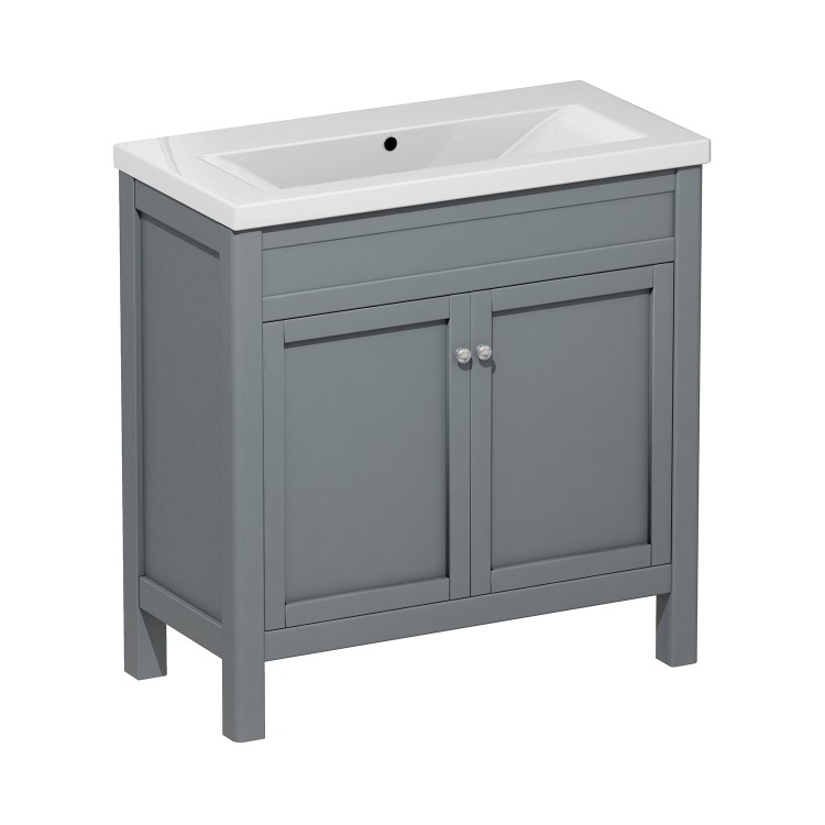 ONLY OPENED - Avebury 800mm Vanity Unit  & Basin - Matt Grey