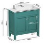 Grade A1 - 800mm Jewel Teal Freestanding Countertop Vanity Unit with Basin - Avebury 
