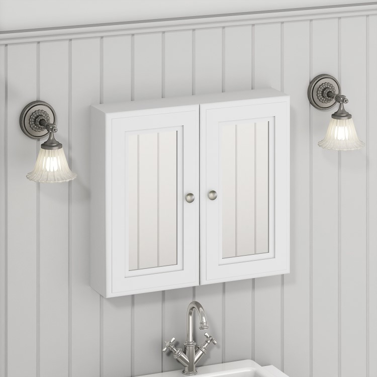 GRADE A1 - Westbury 667mm Mirror Cabinet - Matt White