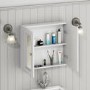 GRADE A1 - Westbury 667mm Mirror Cabinet - Matt White
