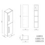 Double Door Blue Wall Mounted Tall Bathroom Cabinet with Brass Handles 350 x 1400mm - Ashford
