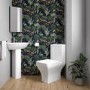 Grade A1 - Cloakroom Suite with Corner Pedestal Basin and Square Close Coupled Toilet