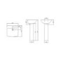 Grade A1 - Cloakroom Suite with Corner Pedestal Basin and Square Close Coupled Toilet