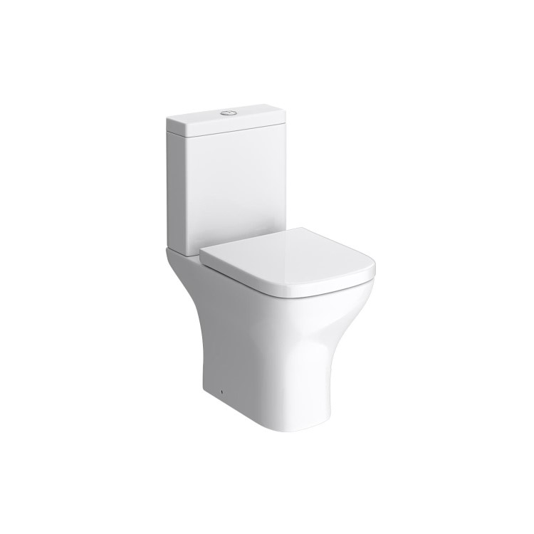 Grade A1 - Close Coupled Rimless Comfort Height Toilet with Soft Close Seat - Austin
