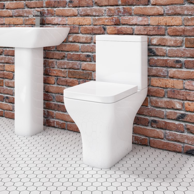 ONLY OPENED - Close Coupled Rimless Comfort Height Toilet with Soft Close Seat - Austin