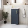 ONLY OPENED - 400mm Blue Cloakroom Freestanding Vanity Unit with Basin and Brass Handle - Ashford