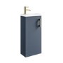 400mm Blue Freestanding Cloakroom Vanity Unit with Basin and Brass Handle - Ashford