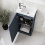 400mm Blue Freestanding Cloakroom Vanity Unit with Basin and Chrome Handle - Ashford