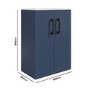 Grade A1 - 600mm Blue Freestanding Vanity Unit with Basin and Black Handle - Ashford