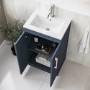 600mm Blue Freestanding Vanity Unit with Basin and Chrome Handles - Ashford