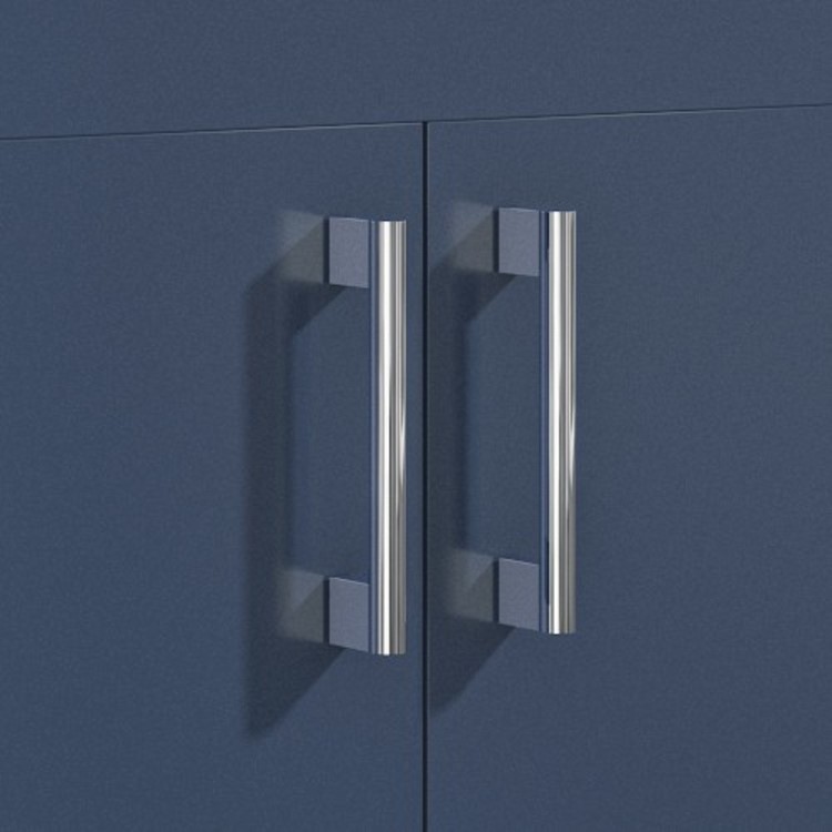 600mm Blue Freestanding Vanity Unit with Basin and Chrome Handles - Ashford