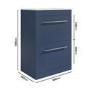 600mm Blue Freestanding Vanity Unit with Basin, Chrome Handles and Drawers- Ashford
