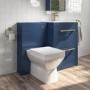 1100mm Blue Square Toilet and Sink Unit with Brass Fittings - Ashford