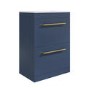 1100mm Blue Square Toilet and Sink Unit with Brass Fittings - Ashford
