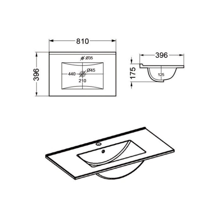 800mm Blue Freestanding Vanity Unit with Basin and Brass Handles - Ashford