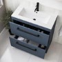 800mm Blue Freestanding Vanity Unit with Basin and Black Handles - Ashford