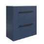 Grade A1 - 800mm Blue Freestanding Vanity Unit with Basin and Black Handle - Ashford