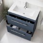 800mm Blue Freestanding Vanity Unit with Basin and Chrome Handles - Ashford