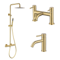 BUN/BeBa_27159/78936 Brass Shower Bath and Basin Tap Set - Arissa