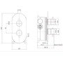 Black 1 Outlet Wall Mounted Thermostatic Mixer Shower Set - Arissa