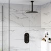Black Single Outlet Ceiling Mounted Thermostatic Mixer Shower - Arissa