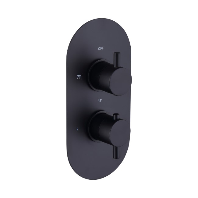 Black Single Outlet Ceiling Mounted Thermostatic Mixer Shower - Arissa