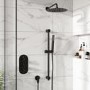 Black 2 Outlet Wall Mounted Thermostatic Mixer Shower Set with Hand Shower - Arissa