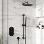 Black 2 Outlet  Wall Mounted Thermostatic Mixer Shower Set with Hand Shower - Arissa