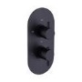 Black 2 Outlet Wall Mounted Thermostatic Mixer Shower Set with Hand Shower - Arissa