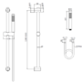 Black Dual Outlet Wall Mounted Thermostatic Mixer Shower Set with Hand Shower - Arissa