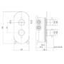 Black 2 Outlet Ceiling Mounted Thermostatic Mixer Shower Set with Hand Shower - Arissa