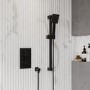 Grade A1 - Black Single Outlet Thermostatic Mixer Shower Set with Hand Shower - Zana
