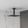 Grade A1 - Black Dual Outlet Wall Mounted Thermostatic Mixer Shower with Hand Shower - Zana