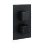 Grade A1 - Black Dual Outlet Wall Mounted Thermostatic Mixer Shower with Hand Shower - Zana
